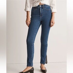 Madewell 11" HighRise Roadtripper Skinny Jeans Slit-Hem Edition Size 24